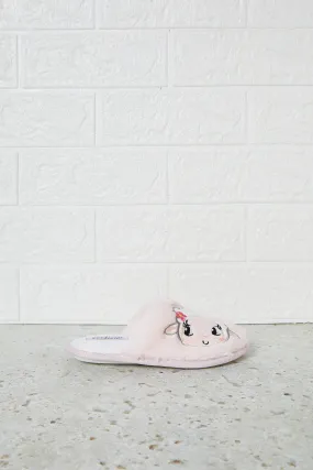 Girls Pink Sheep Face Slipper