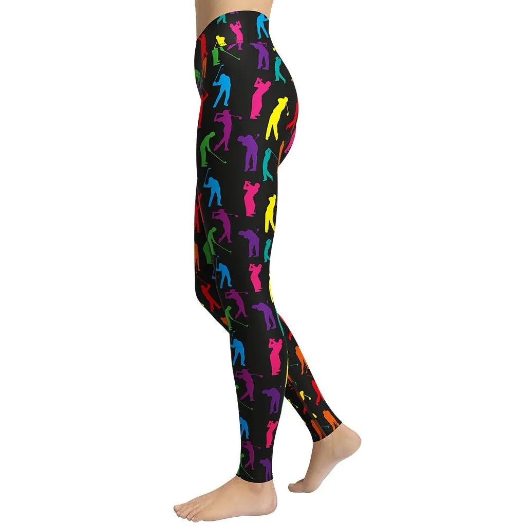 Golfer Pattern Yoga Leggings