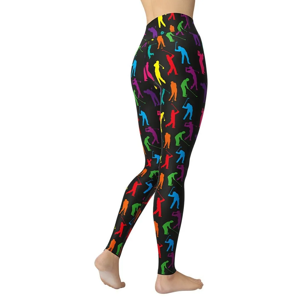 Golfer Pattern Yoga Leggings