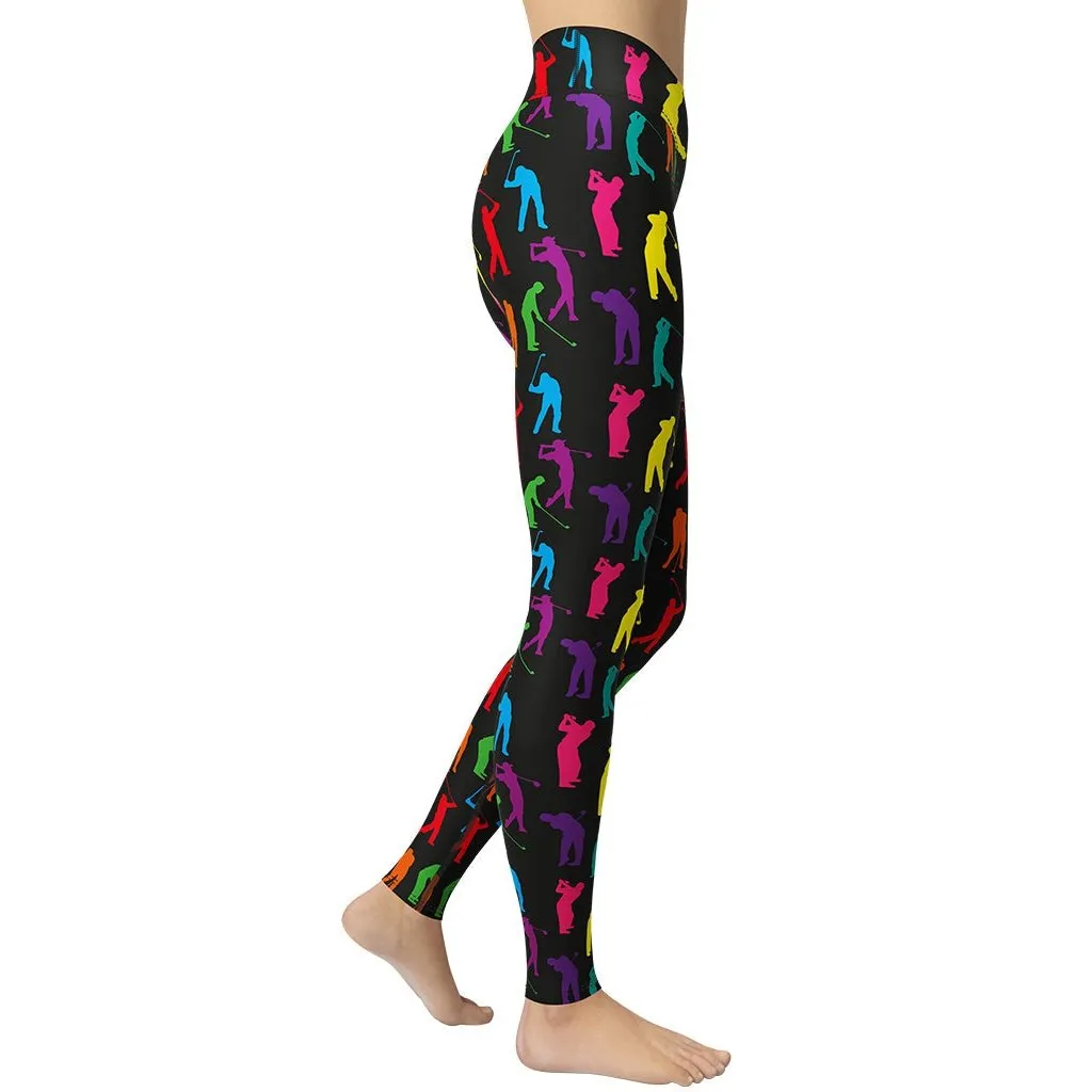 Golfer Pattern Yoga Leggings