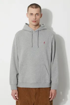 Gramicci cotton sweatshirt One Point Hooded Sweatshirt men's gray color hooded smooth