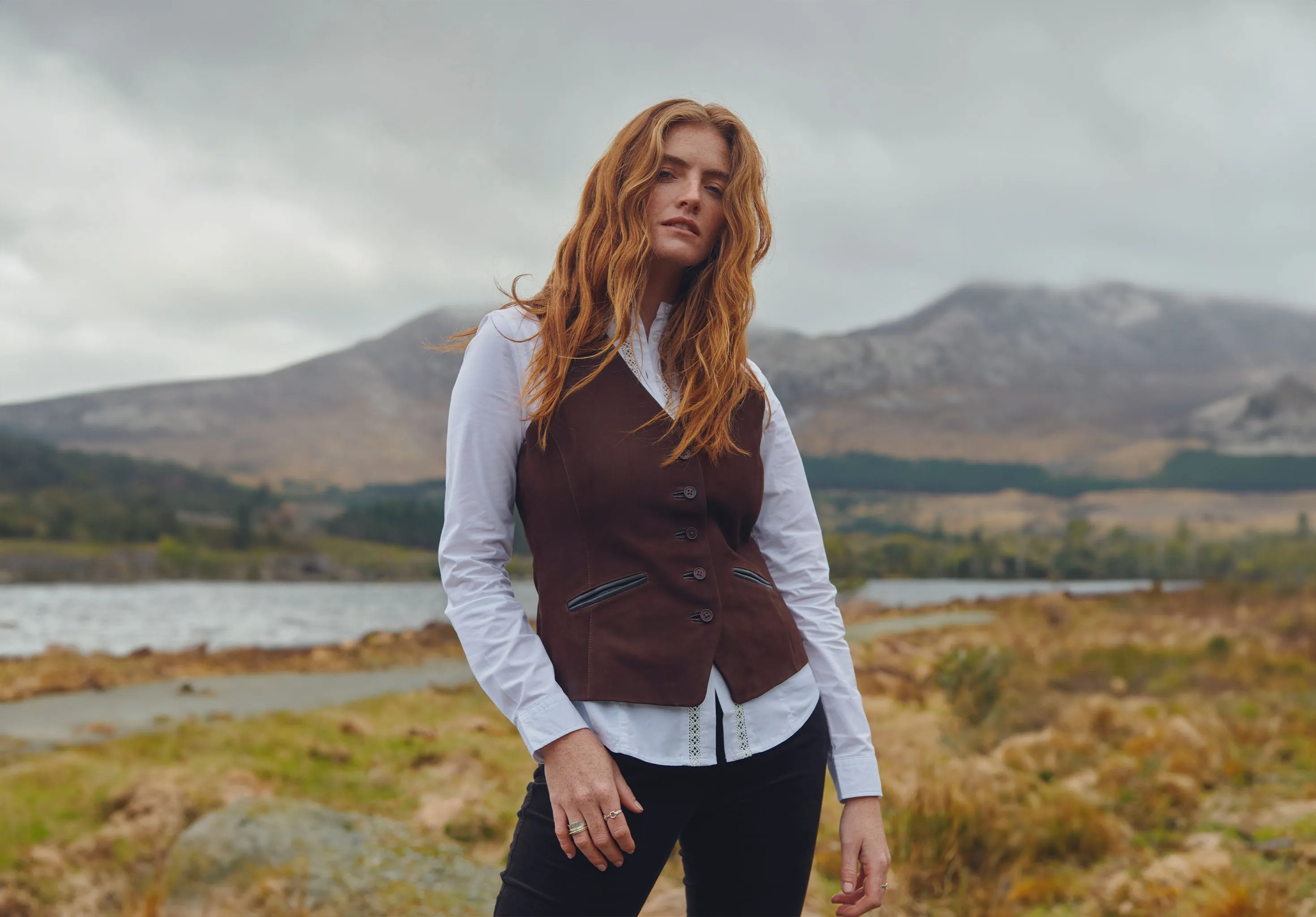 Greville Ladies Tailored Waistcoat - Walnut