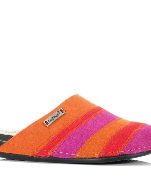 Hannah Felt Wool Dr Feet Slipper Fuxia Multi