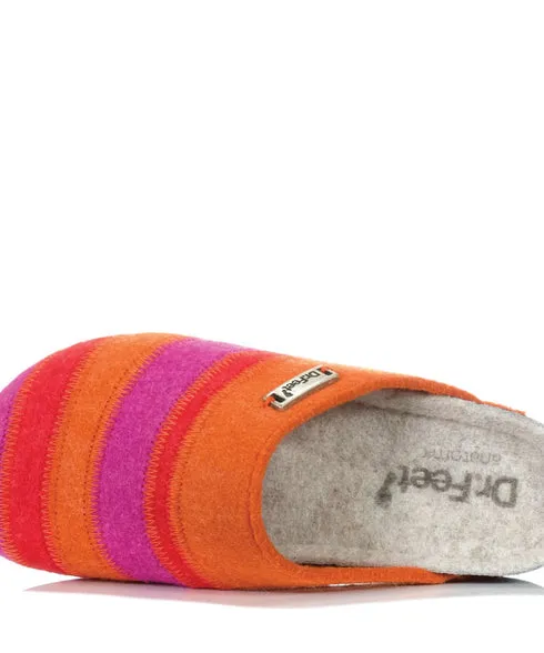 Hannah Felt Wool Dr Feet Slipper Fuxia Multi