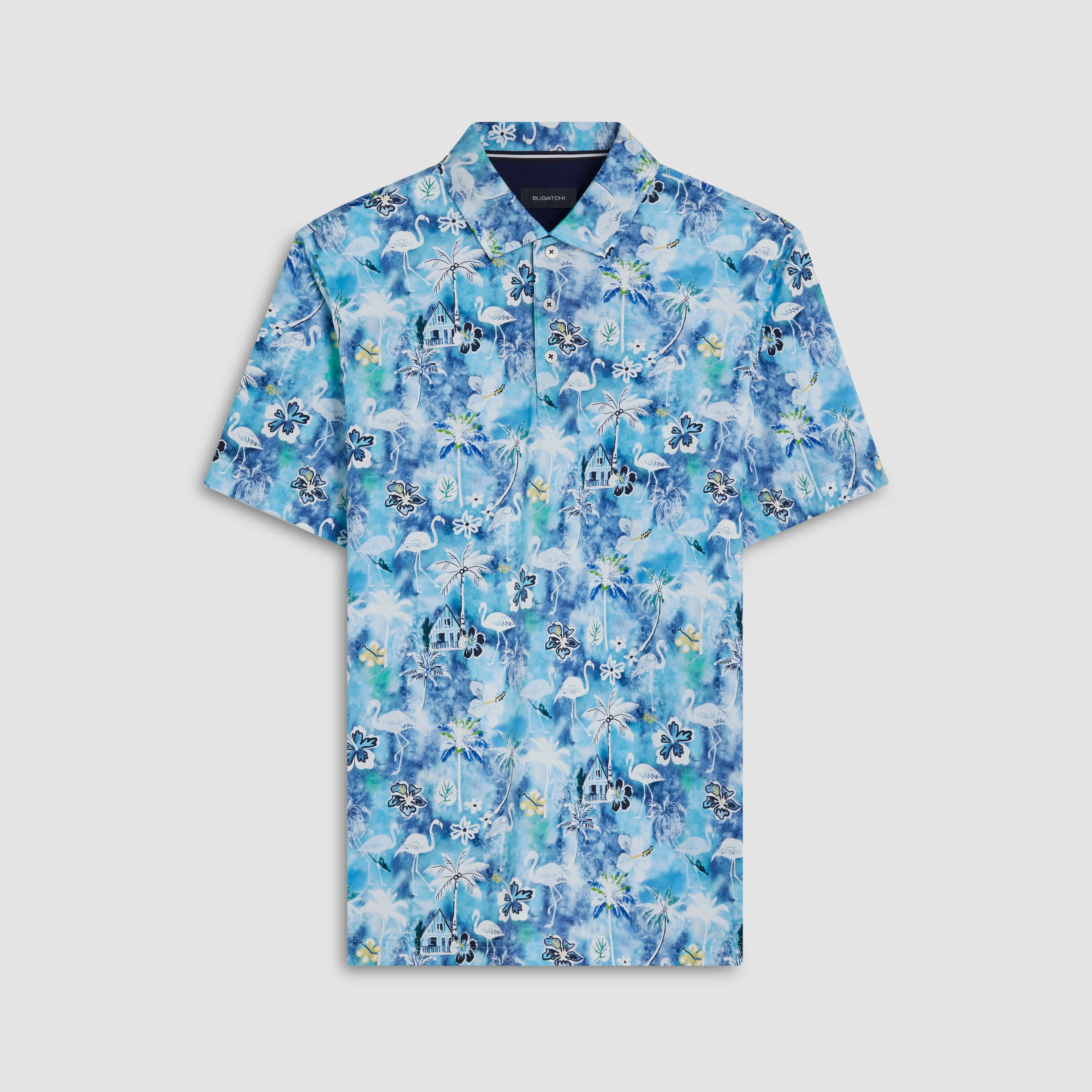 Hendrix Flamingo Floral Print Polo Shirt