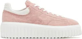 Hogan H-Stripes suede sneakers Pink