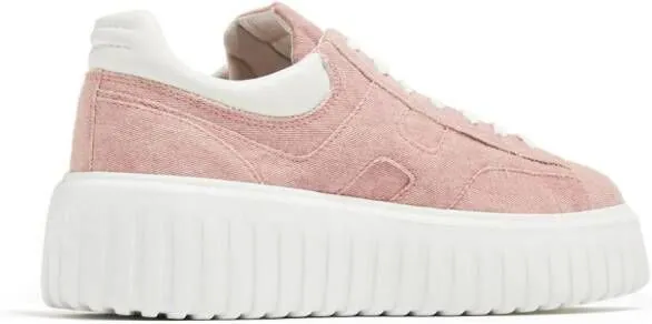 Hogan H-Stripes suede sneakers Pink