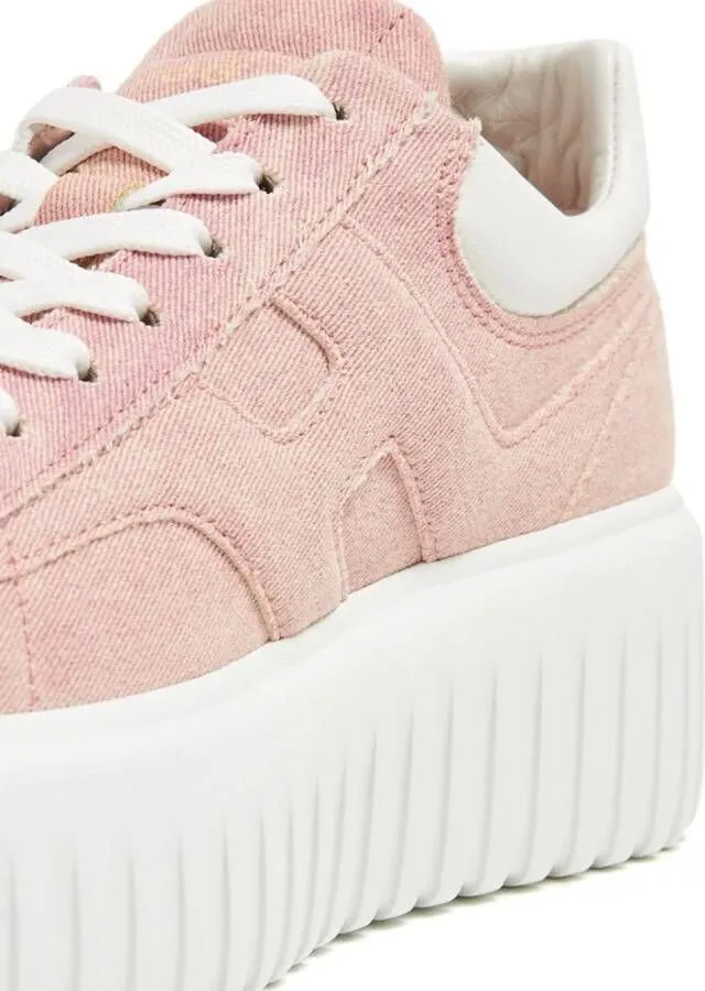 Hogan H-Stripes suede sneakers Pink