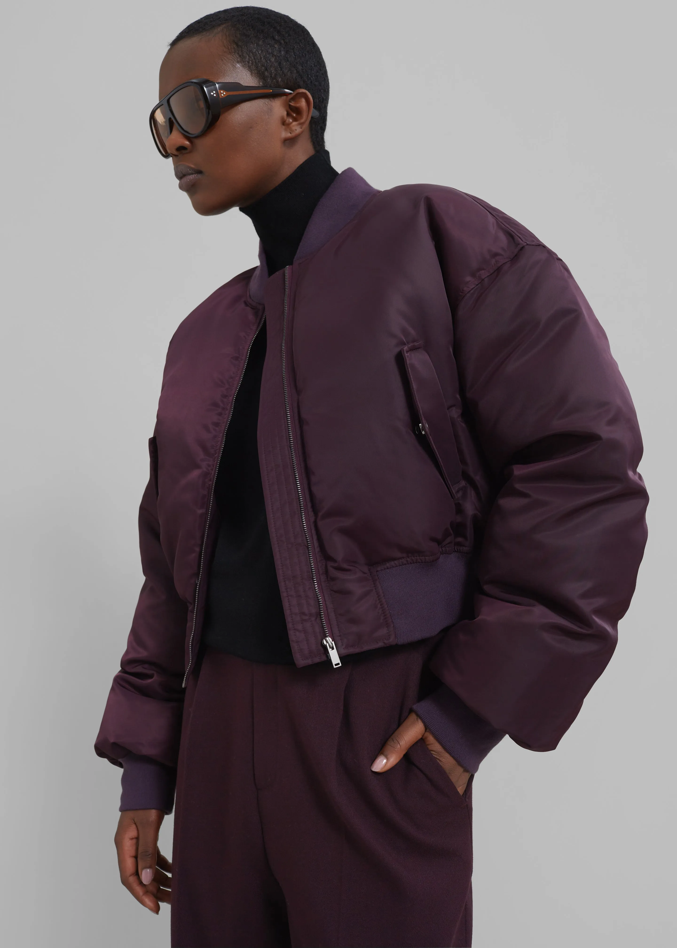 Houghton Cropped Bomber - Prune