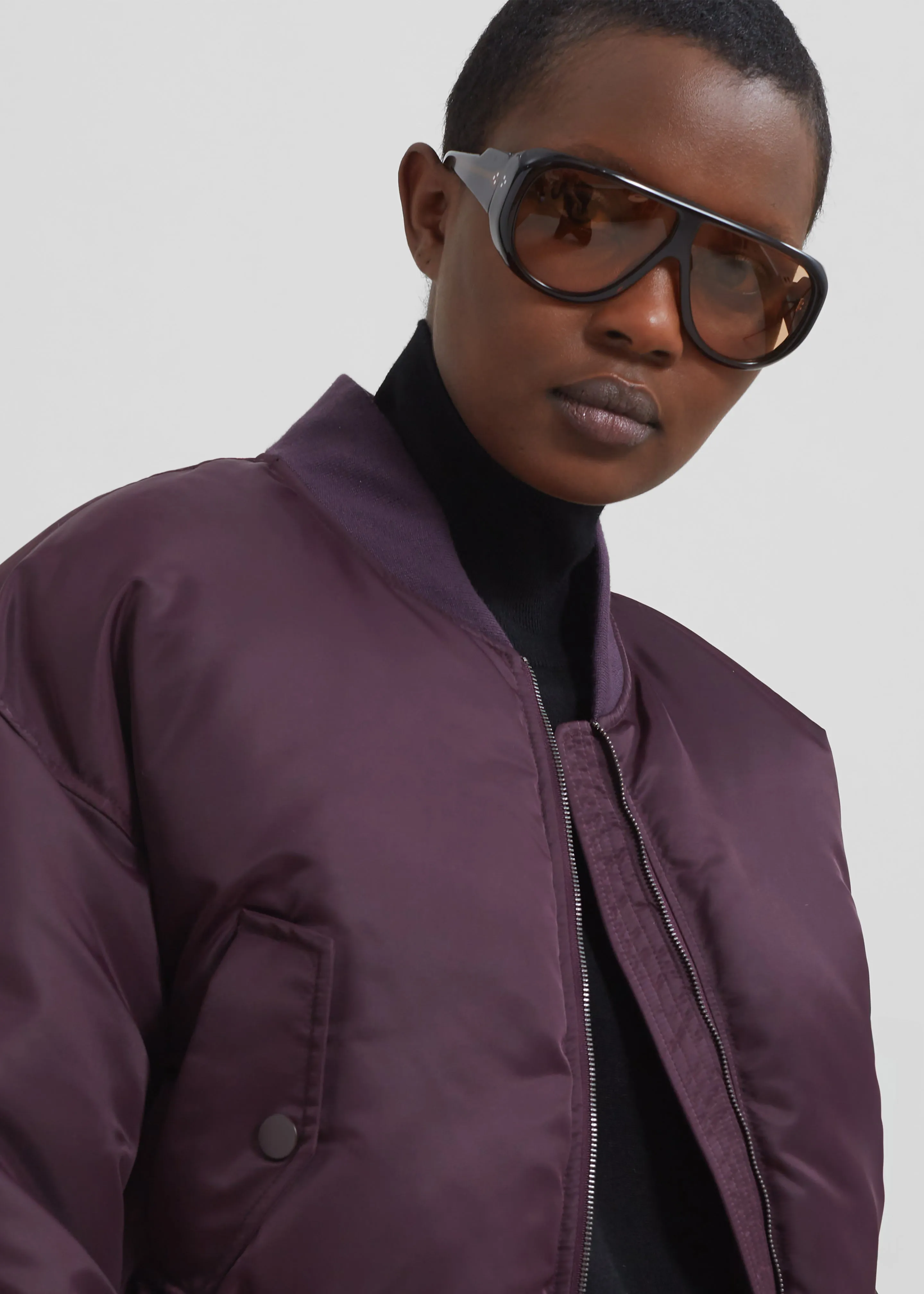 Houghton Cropped Bomber - Prune