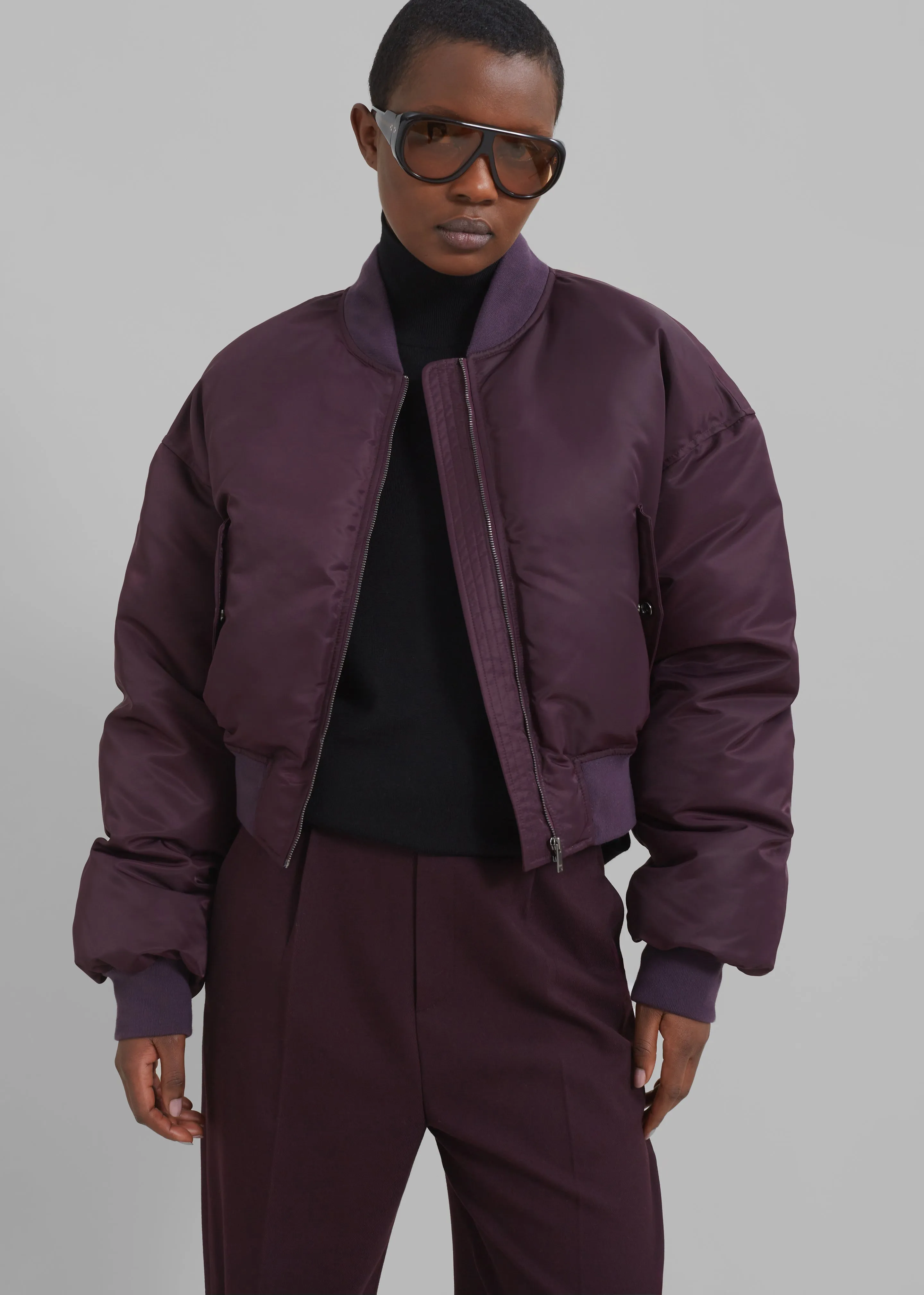 Houghton Cropped Bomber - Prune