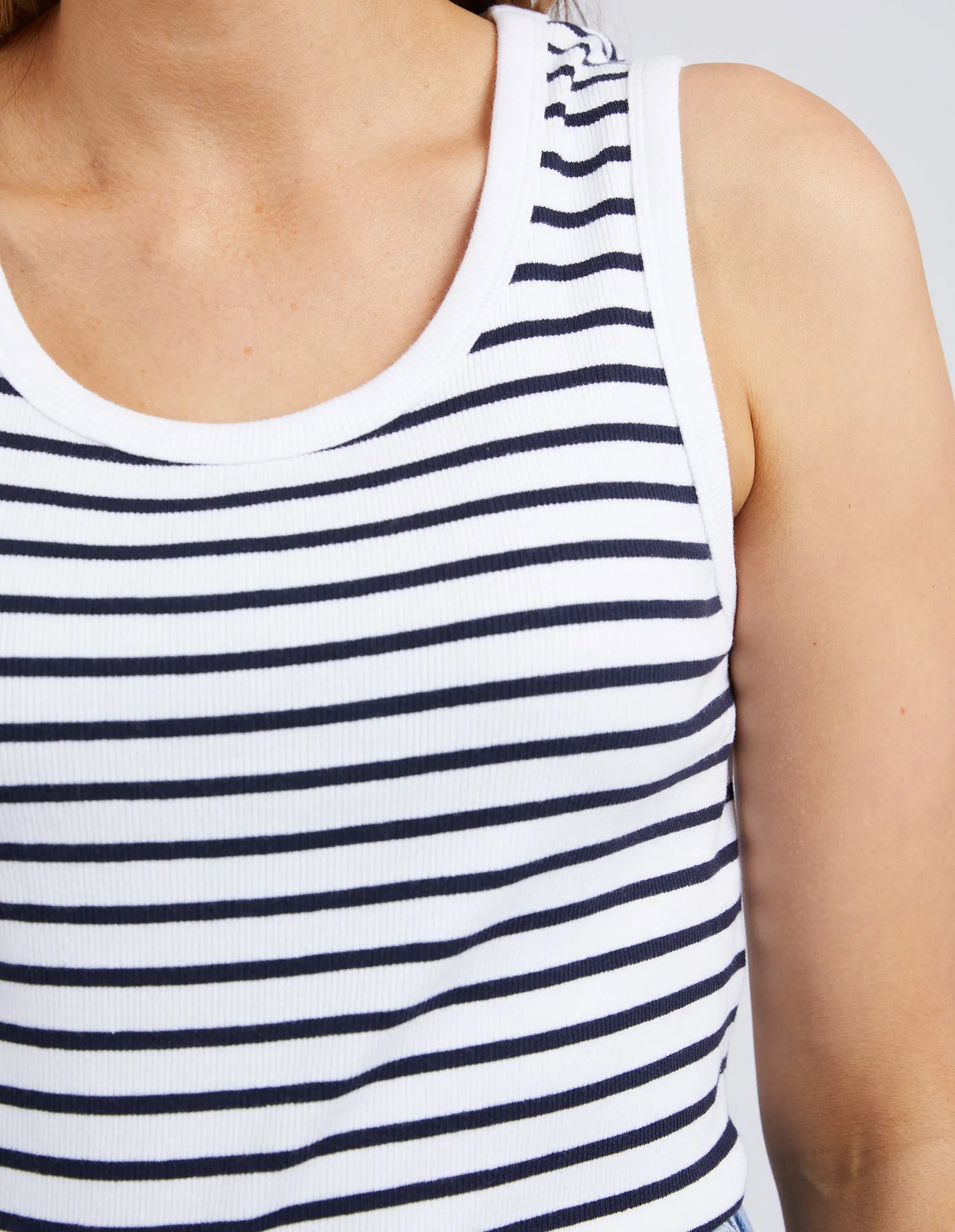 Indra Tank Navy & White Stripe