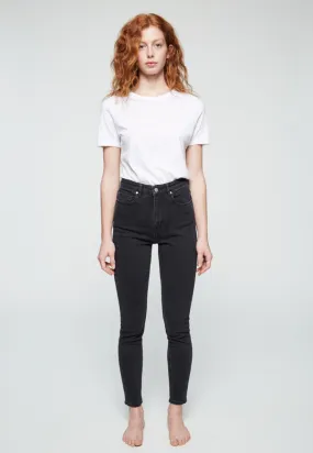 Ingaa High Waist Denim Jeans - Washed down black