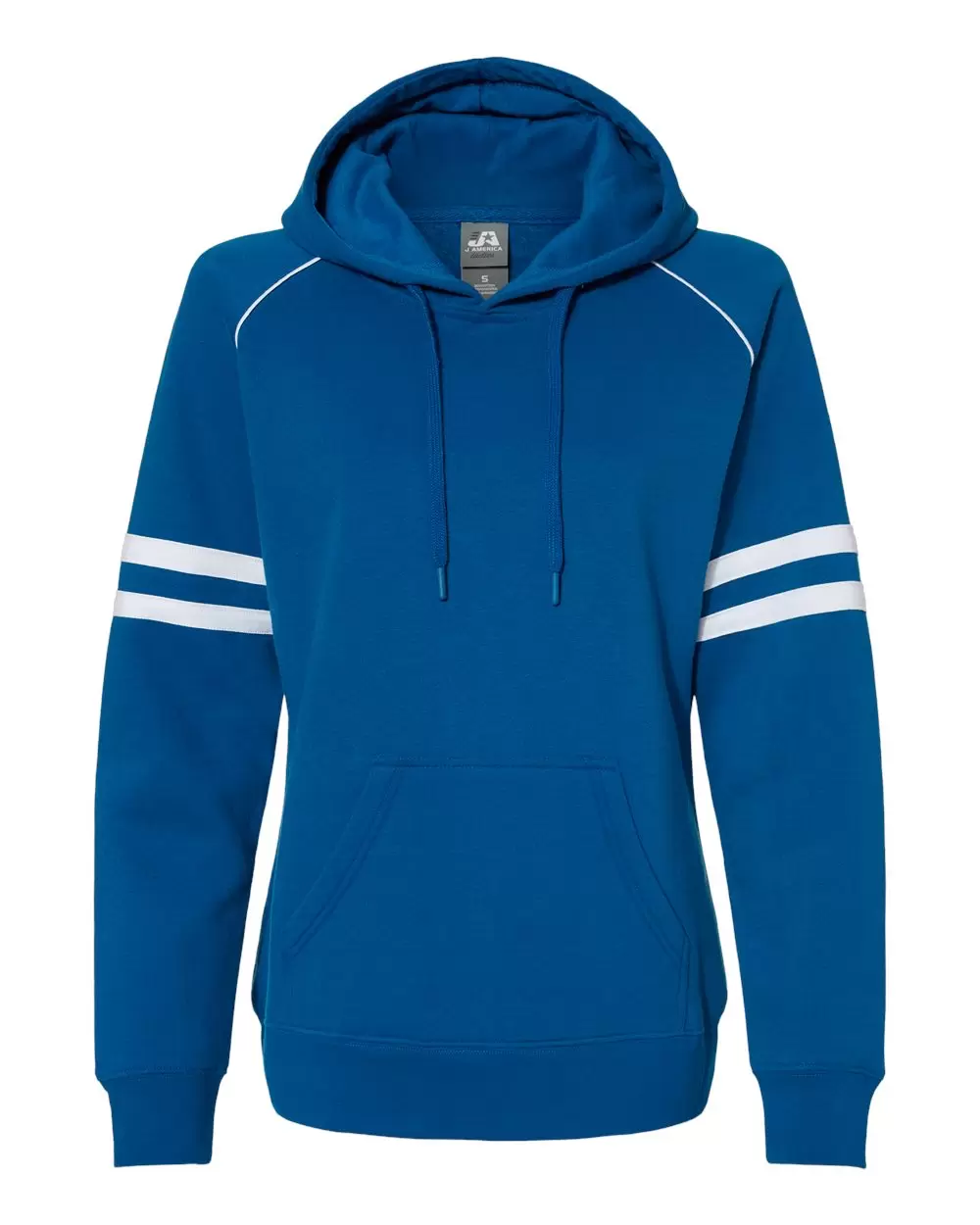 J America 8645 Women's Varsity Fleece Piped Hooded Sweatshirt SKU: 8645