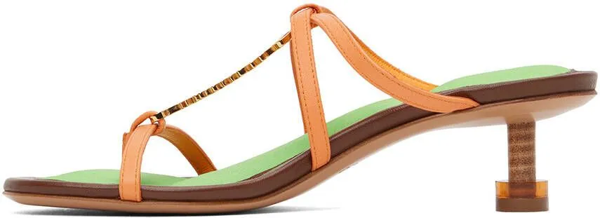 Jacquemus Orange Le Raphia 'Les Sandales Basses Pralu' Sandals