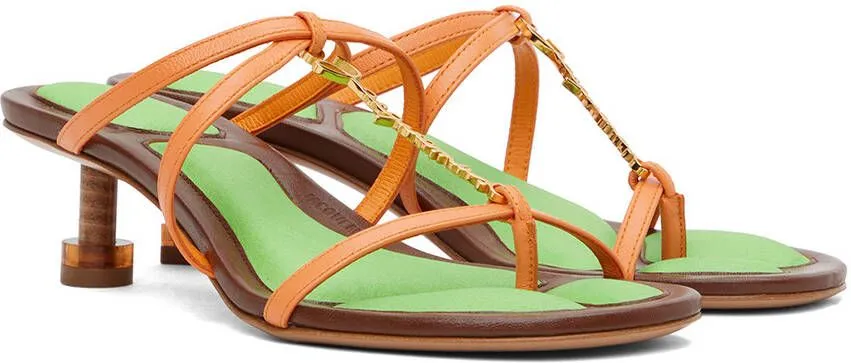 Jacquemus Orange Le Raphia 'Les Sandales Basses Pralu' Sandals