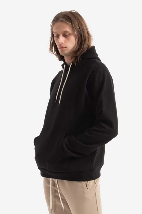 John Elliott cotton sweatshirt men's black color hooded smooth