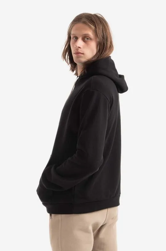 John Elliott cotton sweatshirt men's black color hooded smooth