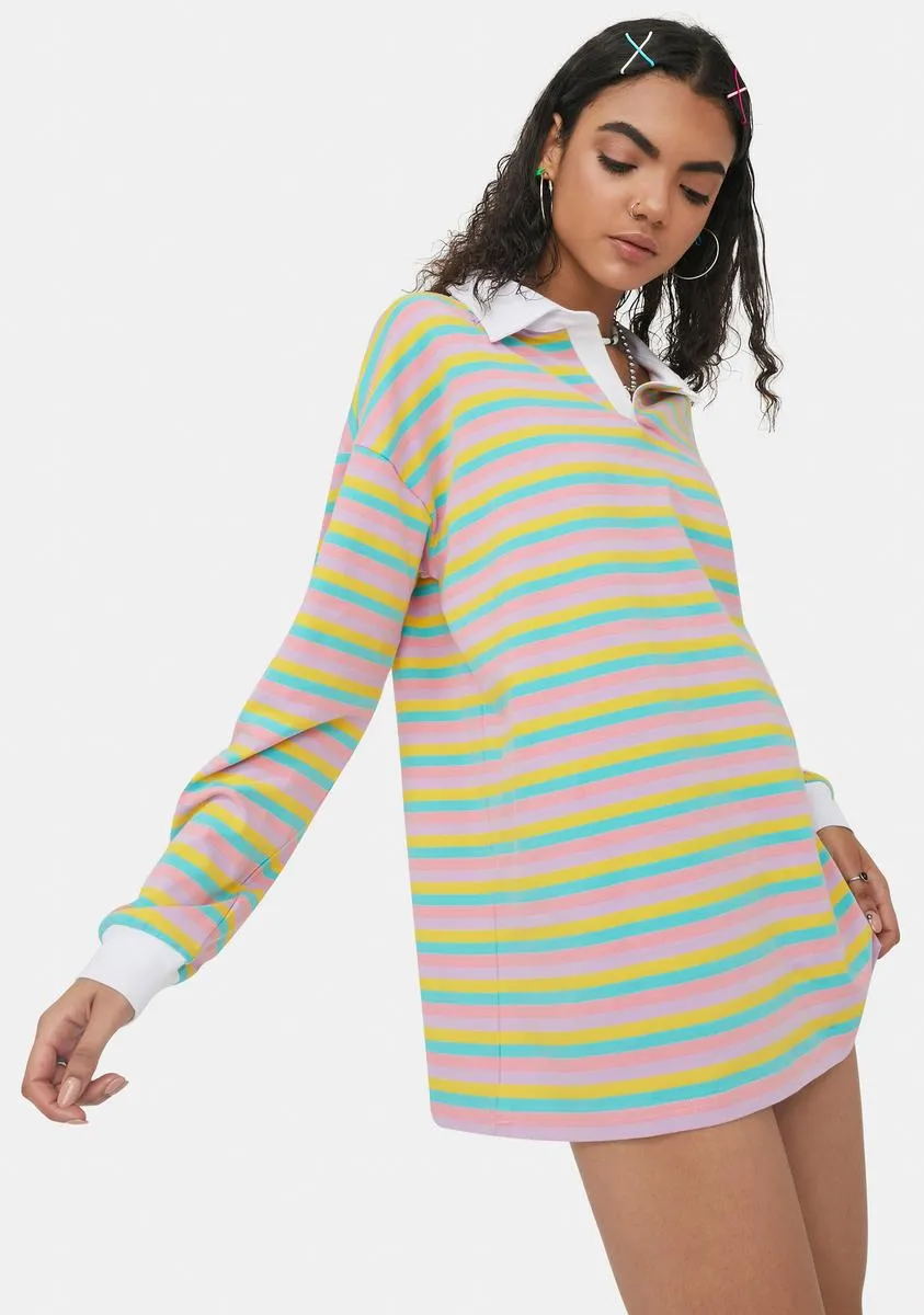 Join The Club Striped Polo Tee-