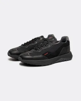 Kane Mens Mixed-Material Trainers with Faux Leather trims 