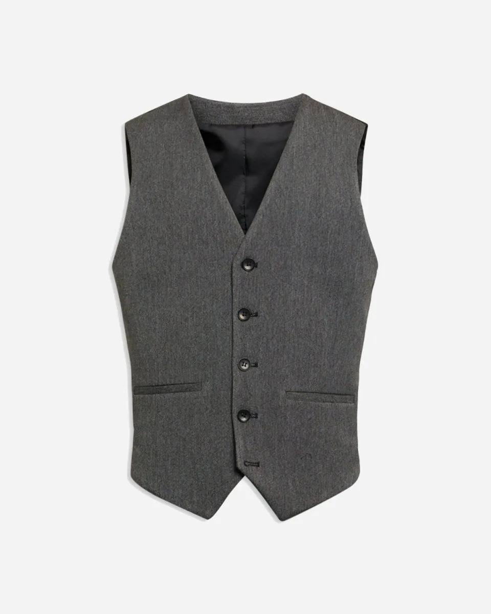 Kennet Mouline Waistcoat - Grey Mouline