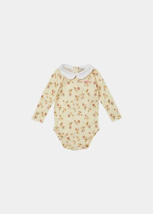 Kids Caramel LIMPET BABY GIFTING ROMPER - FLORAL PRINT