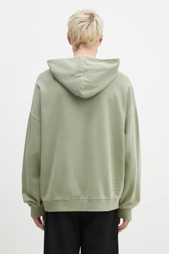 KSUBI cotton sweatshirt Sott Ekcess men's green color hooded with a print MFA24FL003