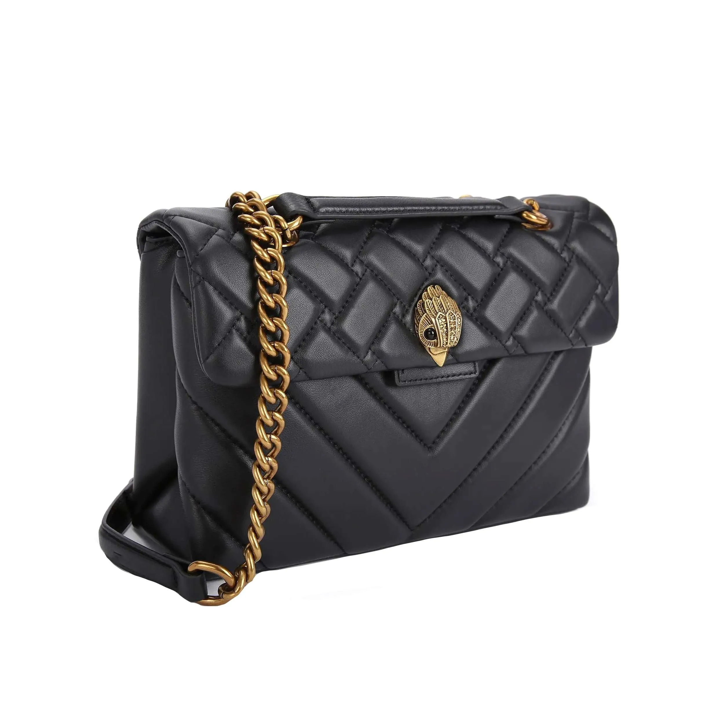 KURT GEIGER LONDON LEATHER KENSINGTON X BLACK BAG