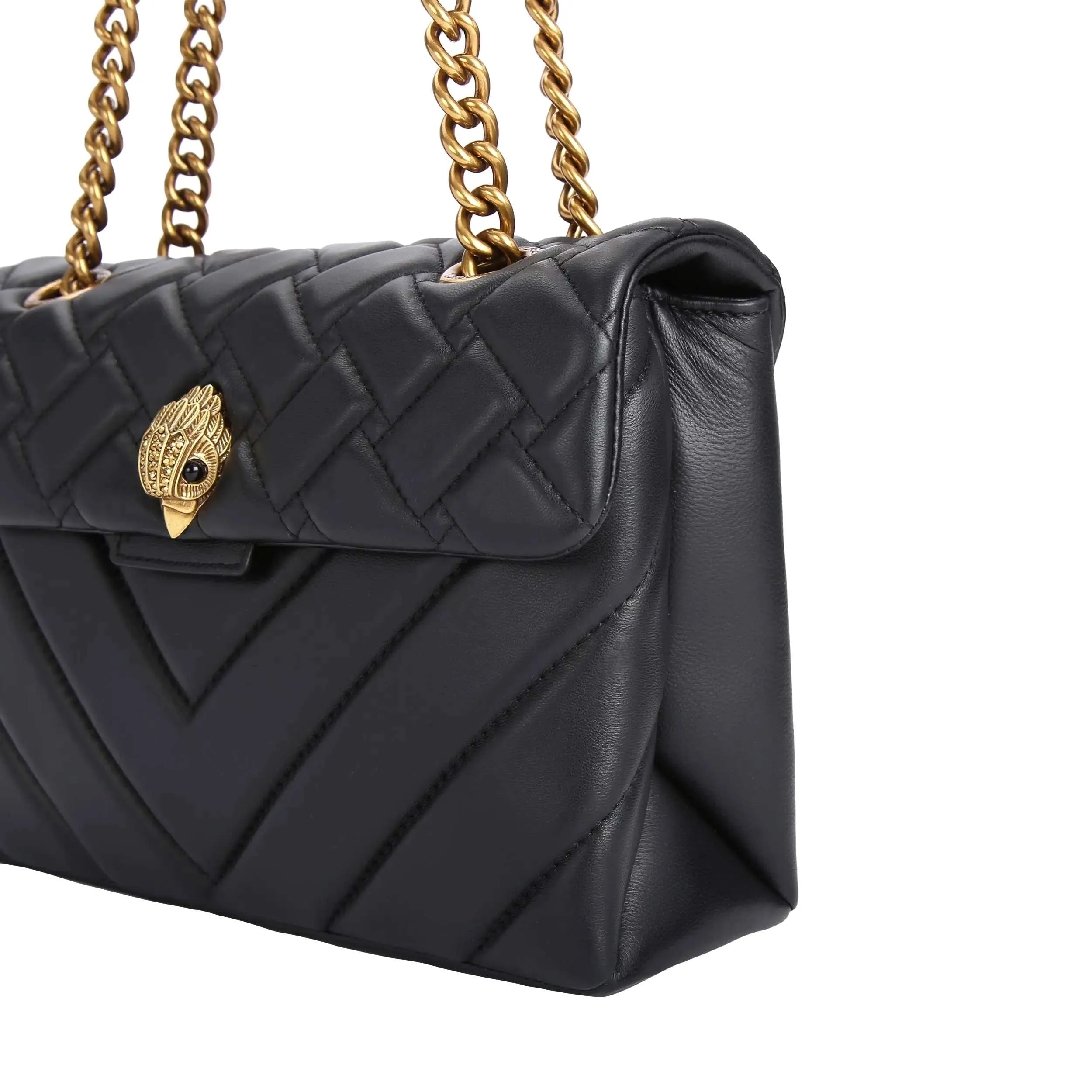 KURT GEIGER LONDON LEATHER KENSINGTON X BLACK BAG