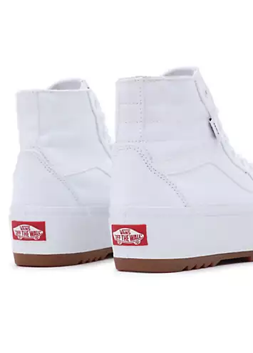 Ladies Filmore White Canvas Hi Tapered Platform Trainers by Vans | Look Again