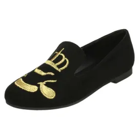 Ladies Spot On Flat Slipper Cut Ballerinas