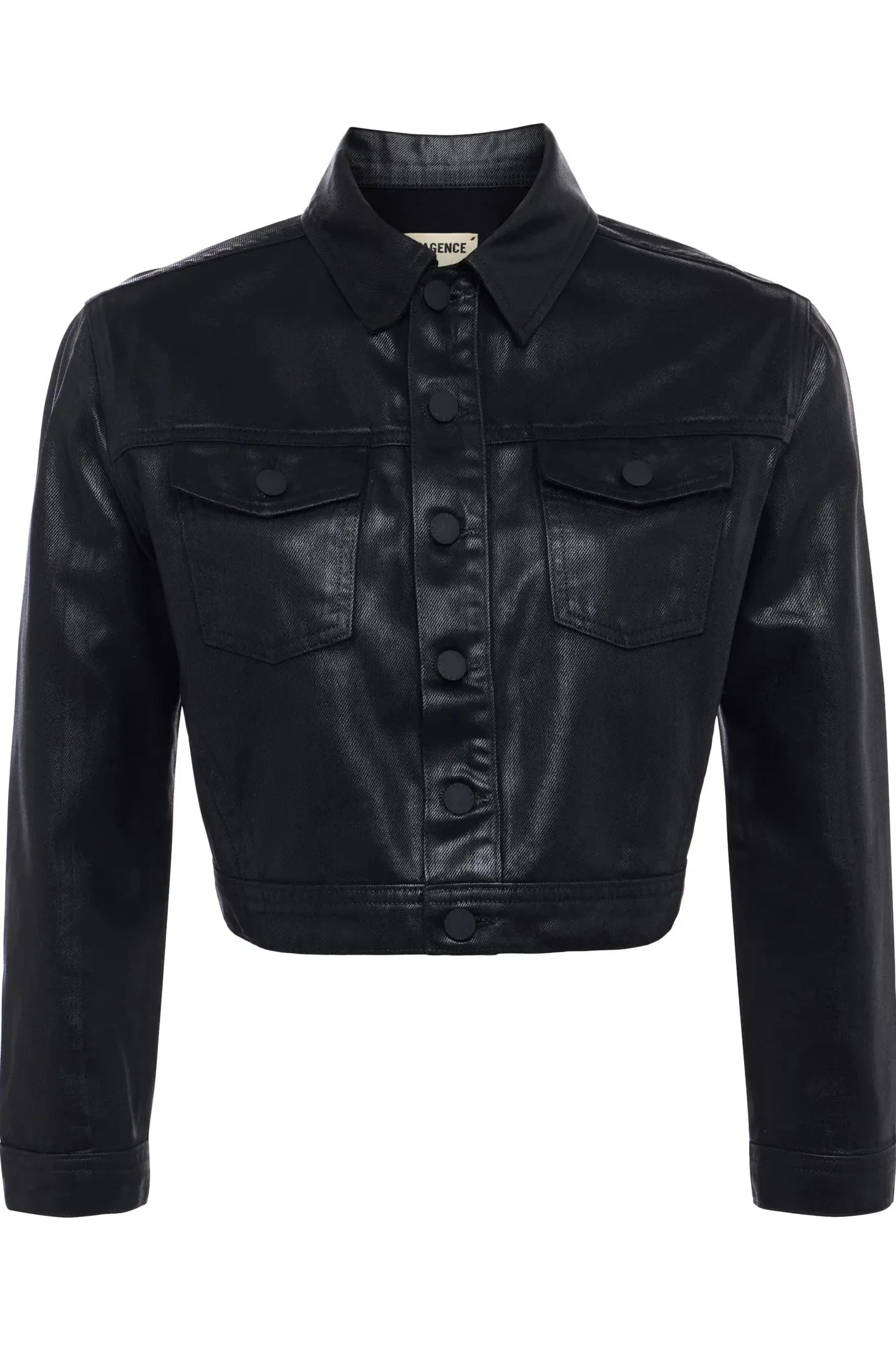 L'AGENCE KODA CROPPED JACKET IN NOIR COATED