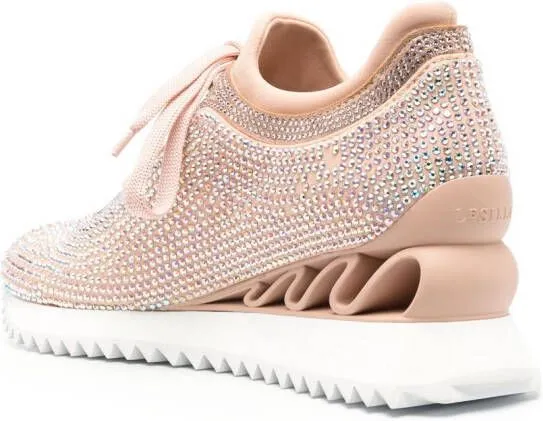 Le Silla Reiko Wave crystal-embellished sneakers Pink