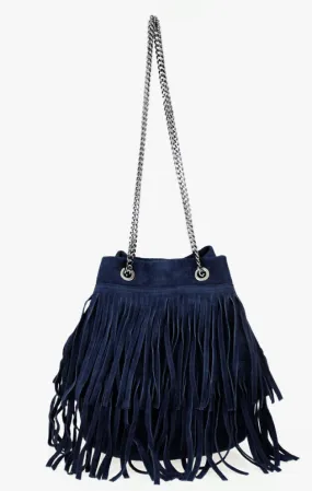 Leather bag woman blu naima