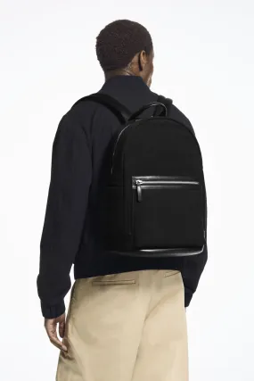 LEATHER-TRIMMED CANVAS BACKPACK - BLACK - Men | H&M GB