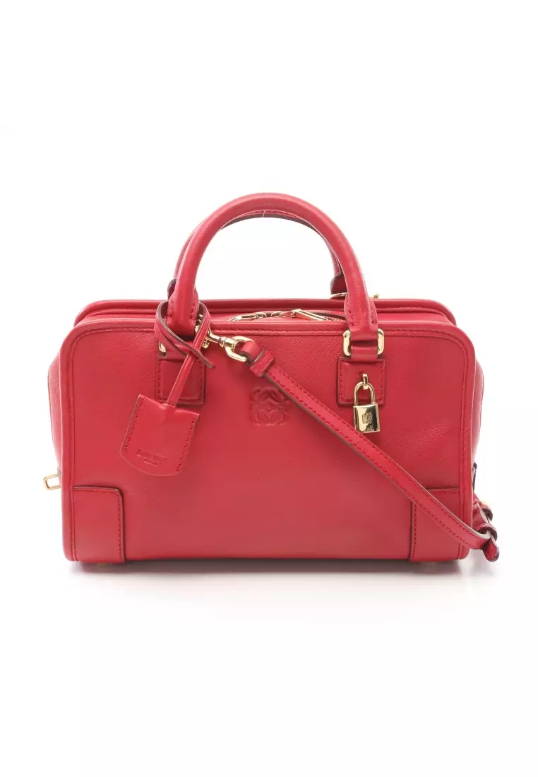 LOEWE Pre-loved LOEWE Amazona23 Handbag leather Red 2WAY