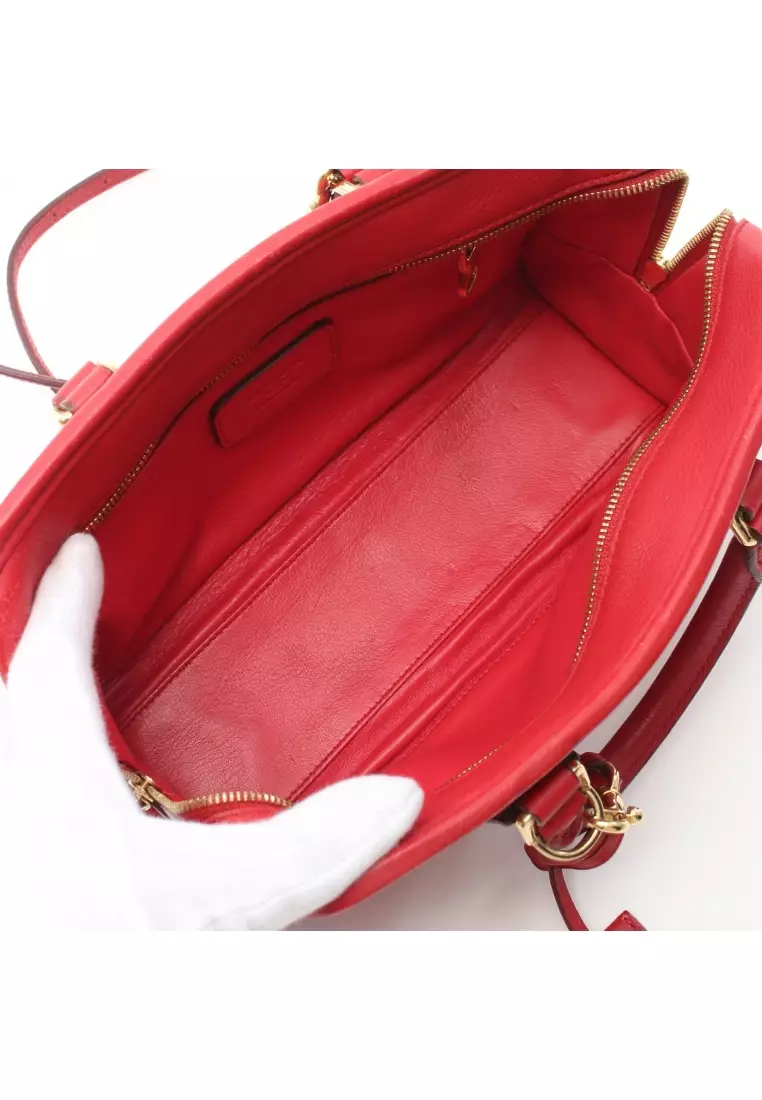 LOEWE Pre-loved LOEWE Amazona23 Handbag leather Red 2WAY