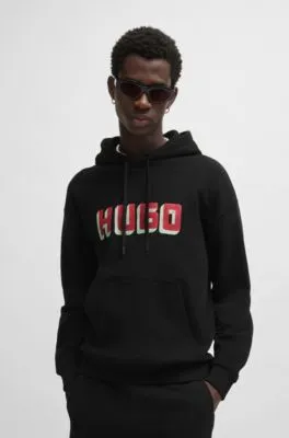 Logo-print hoodie in French-terry cotton