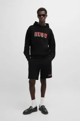 Logo-print hoodie in French-terry cotton