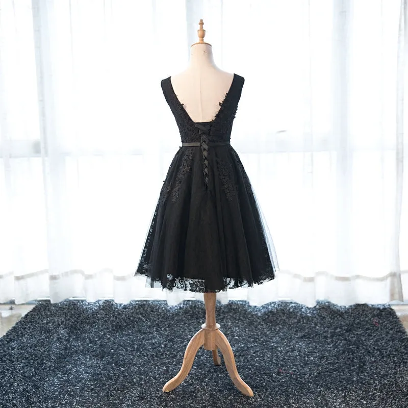 Lovely Black Tulle Homecoming Dress , Beautiful Homecoming Dress