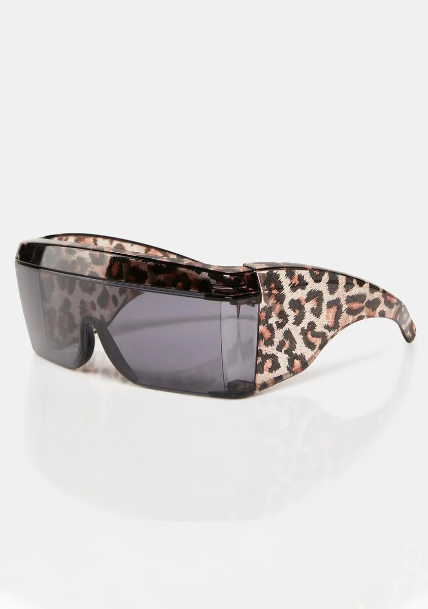 Lush Leopard Shield Sunglasses-