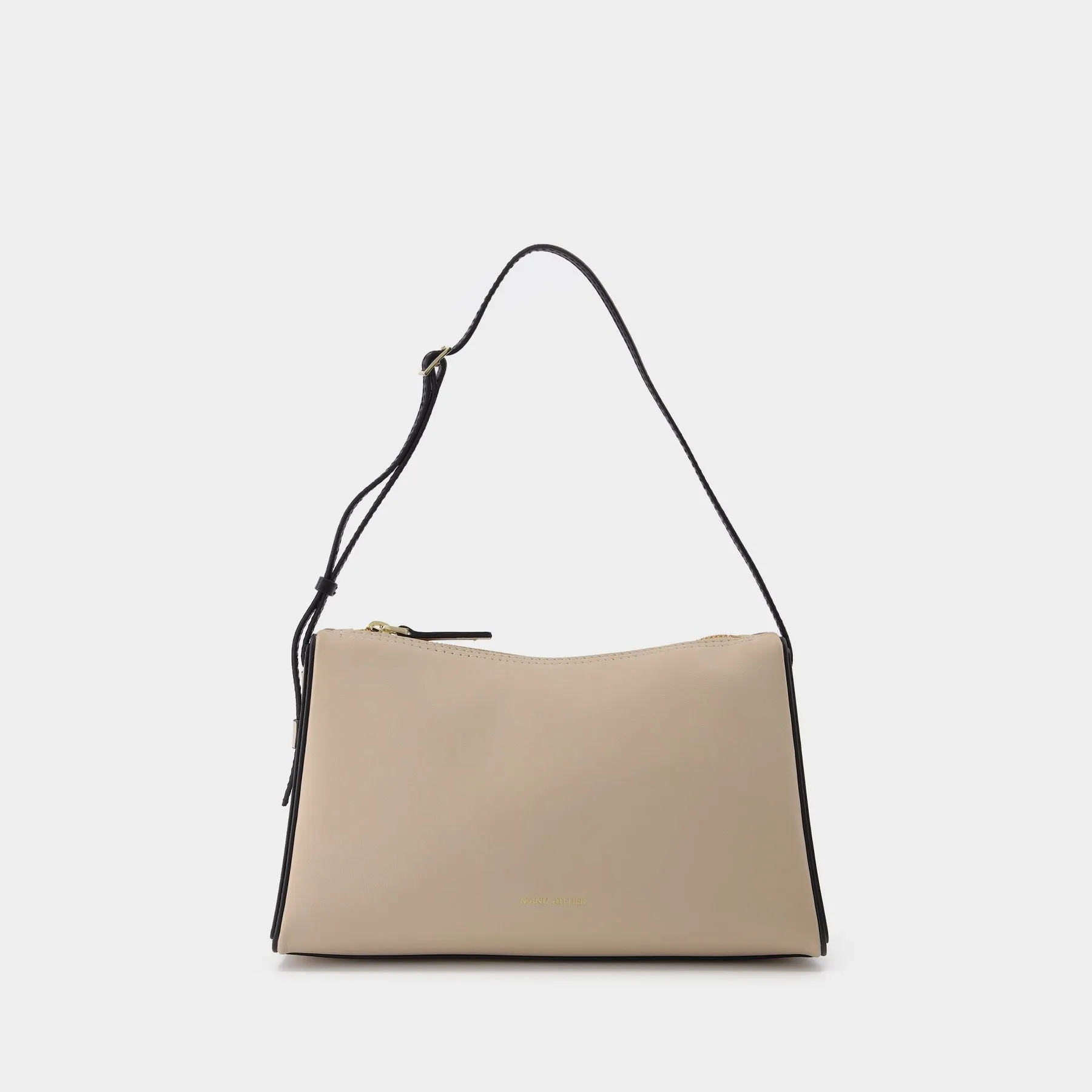 Manu Atelier  Prism Bag in Ivory and Black Leather