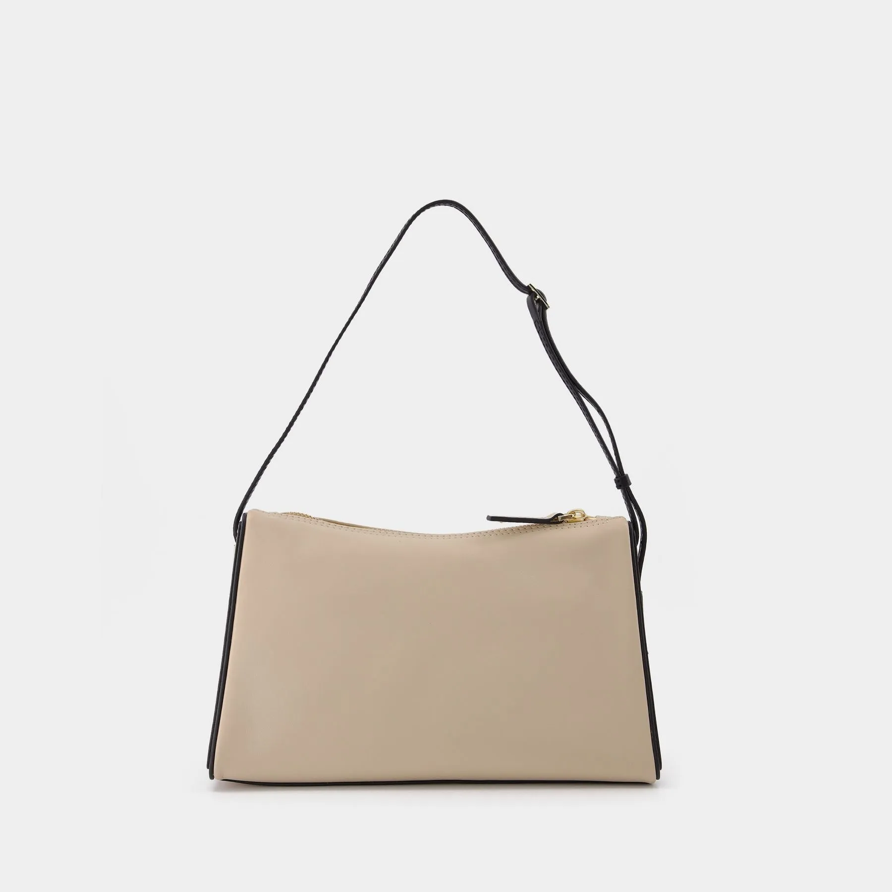 Manu Atelier  Prism Bag in Ivory and Black Leather