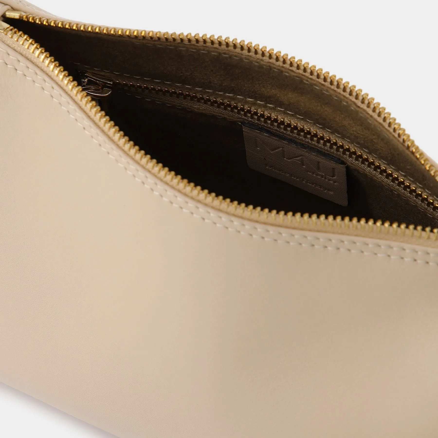 Manu Atelier  Prism Bag in Ivory and Black Leather