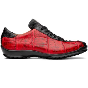 Marco Di Milano Saulo Alligator & Ostrich Sneakers Red / Black