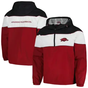 Men's G-III Sports by Carl Banks Cardinal Arkansas Razorbacks Center Line Half-Zip Raglan Hoodie Jacket