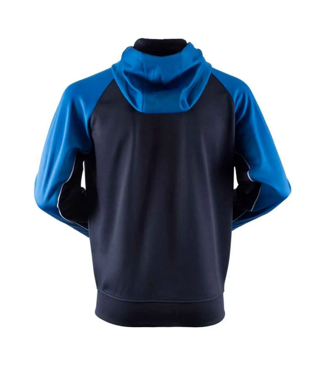 Mens panelled sports full zip hoodie navy/royal blue/white Finden & Hales