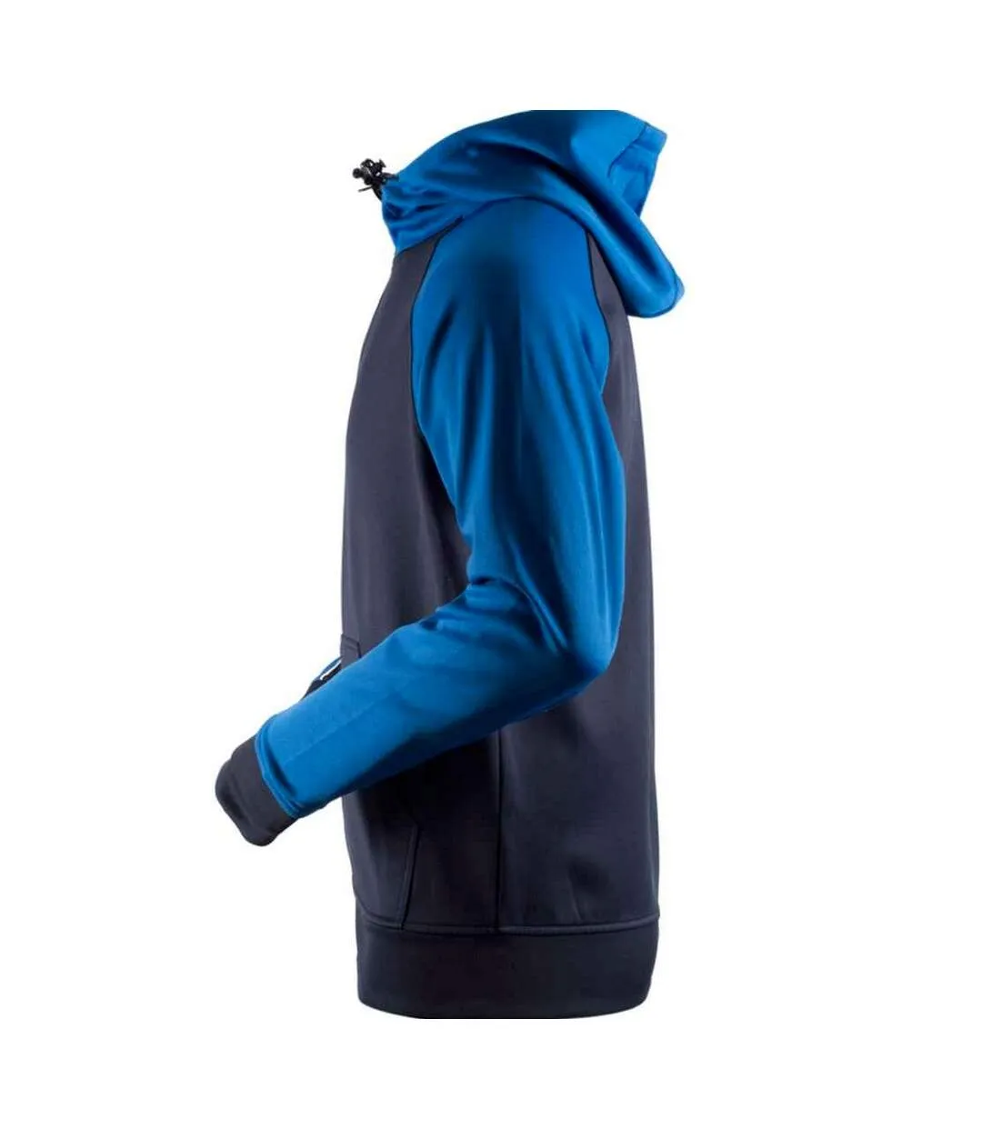 Mens panelled sports full zip hoodie navy/royal blue/white Finden & Hales