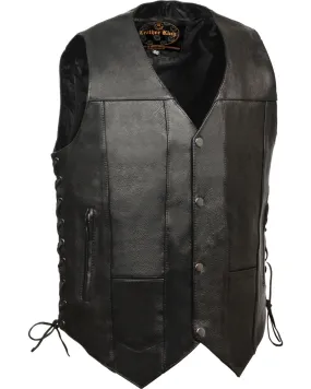 Milwaukee Leather Men's 10 Pocket Side Lace Vest