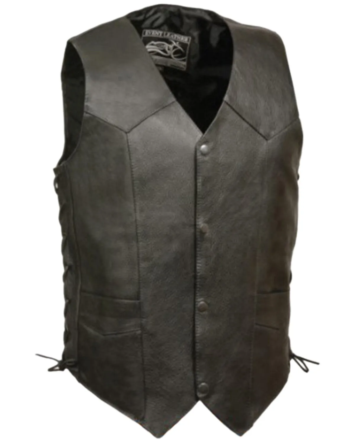 Milwaukee Leather Men's 4X Classic Side Lace Biker Vest - Big